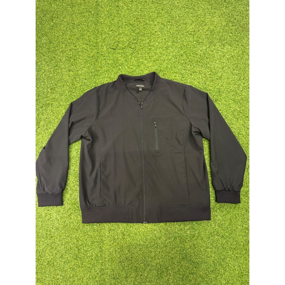 Banana Republic Mens XL Black Full‎ Zip Tech Bomber Jacket Lightweight XL